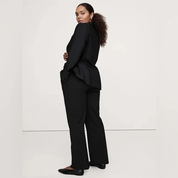 Banana Republic 100% Italian Wool Classic Black Straight Leg Dress Pants-Size 12 - Picture 2 of 14